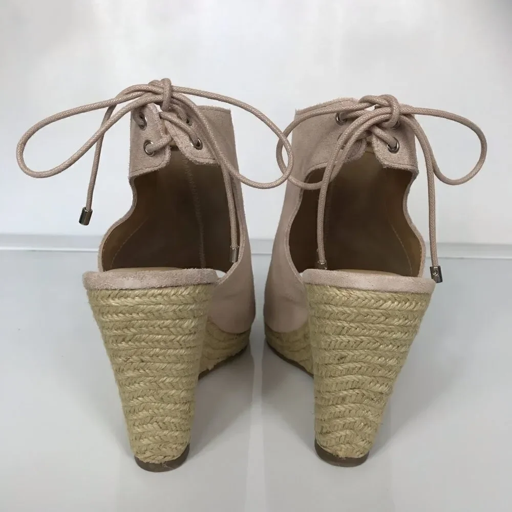 Laurie Felt Suede Peep-Toe Wedge